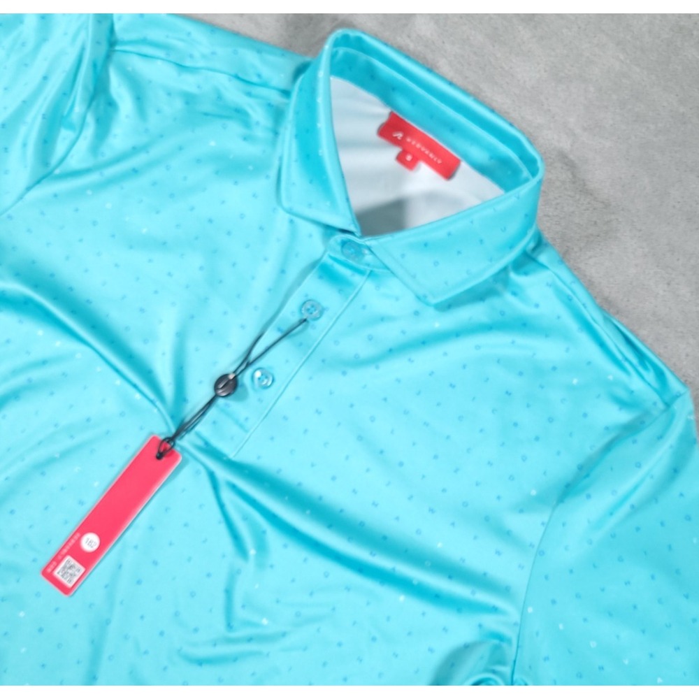 Redvanly The‎ Times Polo Shirt Mens Small Blue Green Athletic Golf Stretch